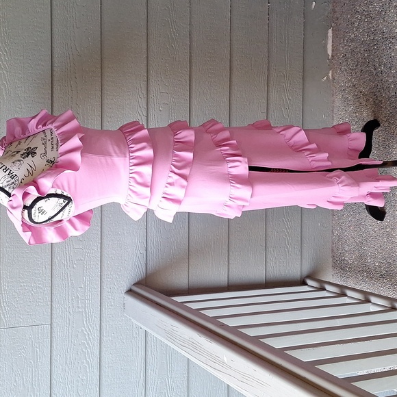 Show Me Your Mumu Greta Ruffle Tiered Midi Dress in Pink Lilac XS Barbiecore - Picture 4 of 13